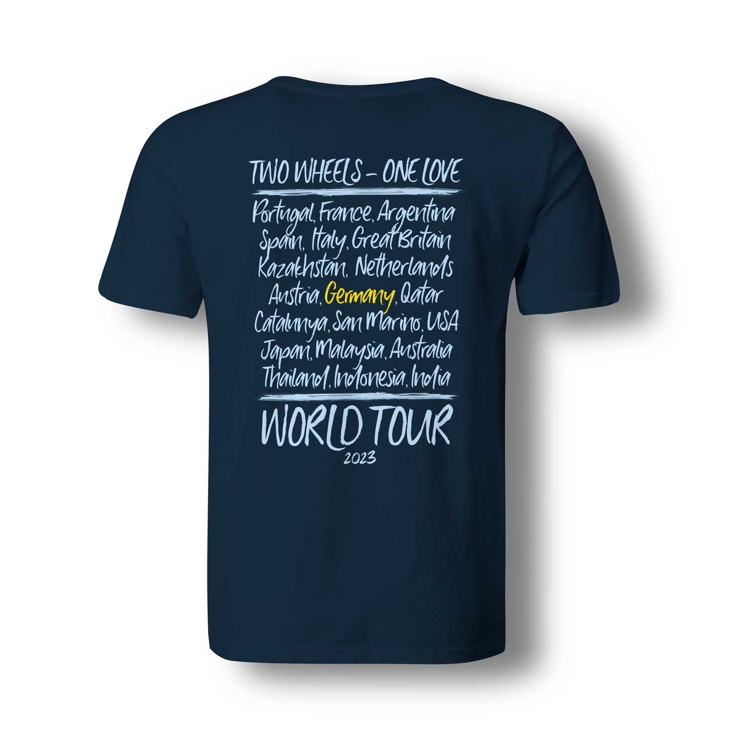 WORLD TOUR 2023 - "blue edition" - Premium Shirt doppelseitig
