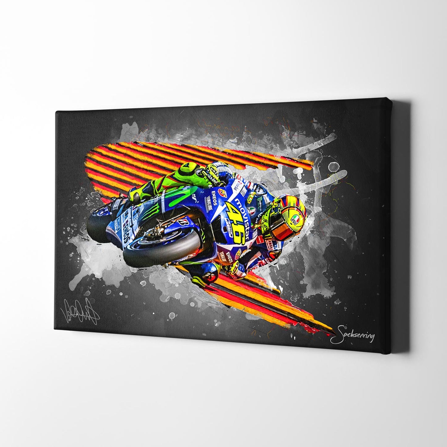 Leinwand Kunstdruck -  Valentino Rossi - Sachsenring - VR26