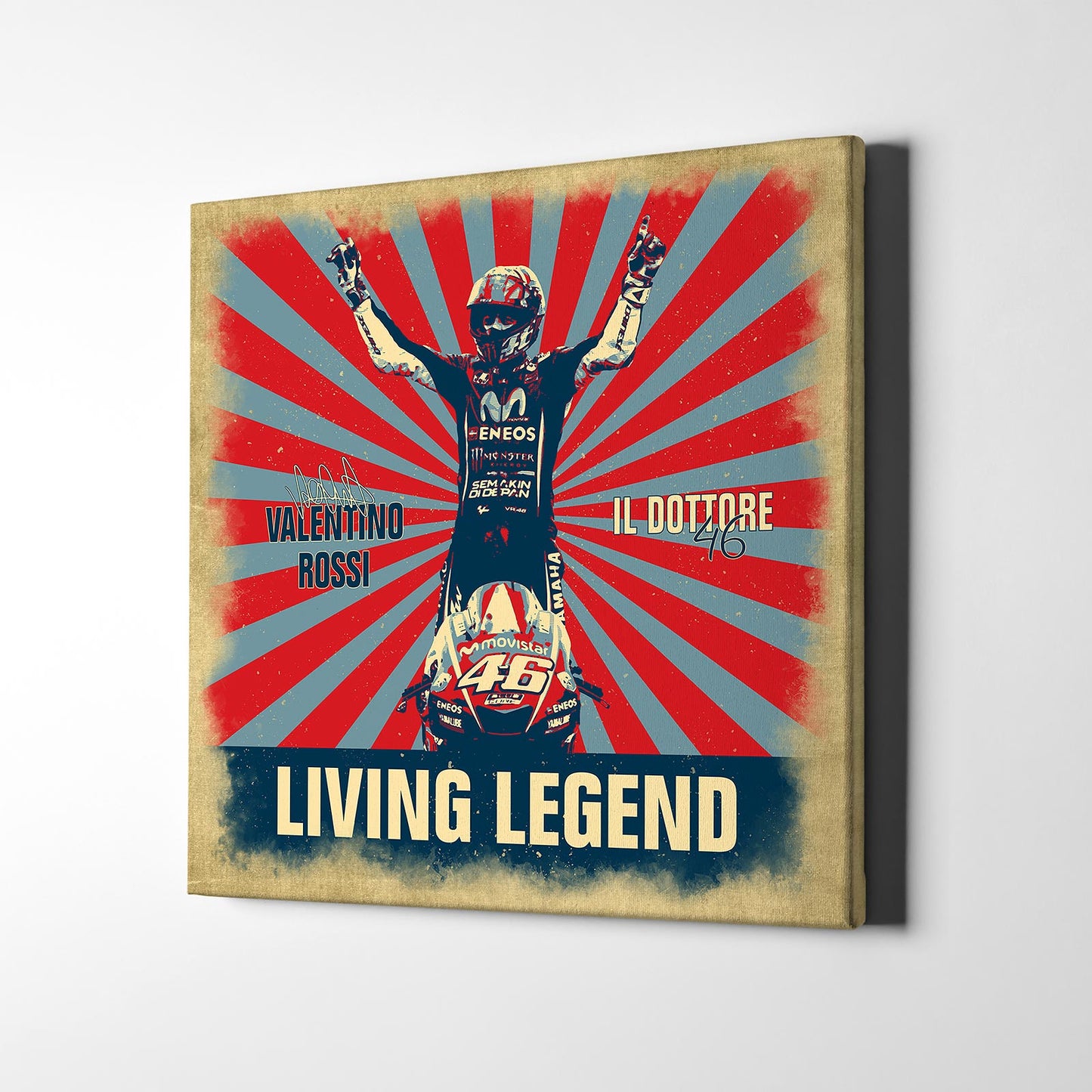 Leinwand Kunstdruck -  Valentino Rossi - living legend - VR67